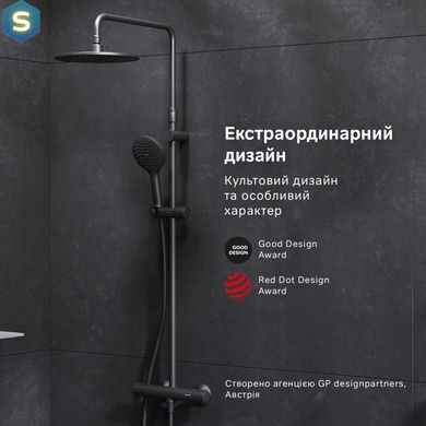 Душевая система ShowerSpot с термостатом Am.Pm Like black matt F0780422, Черный матовый