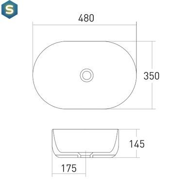 Умывальник Volle Amadeus M 48x35 13-06-06Black, Черный/золото