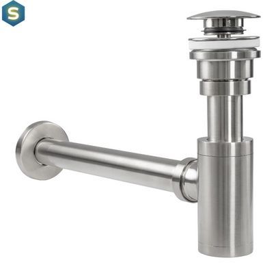 Сифон для раковины Rea nickel brushed универсальный + click-clack REA-A4400, Зеленый матовый