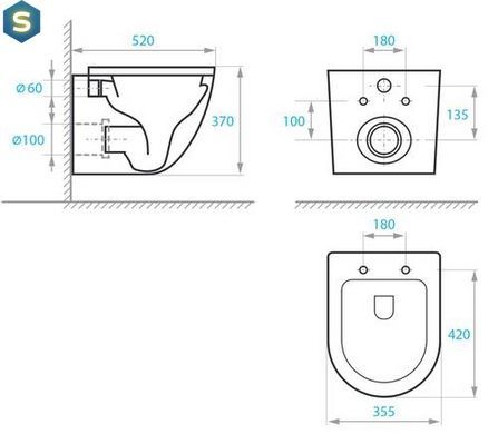Унитаз подвесной Koller Pool Round RN-0520-RW с сидением Soft Close, Белый