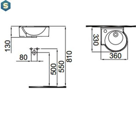 Умывальник Idevit Myra Mini 33x36 0201-0367-08 левый, Красный
