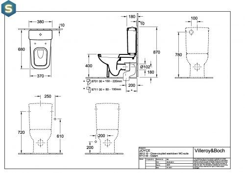 Чаша підлогового унітазу Villeroy&Boch Joyce 56121001, Білий