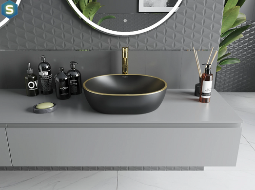 Умивальник Mexen Viki black gold Edge накладний MEX-21054875, Золотий