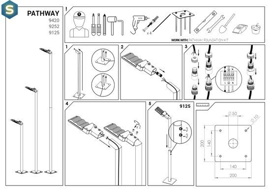 Світильник вуличний Nowodvorski 9125 Pathway LED 1x36W 3000K 3600Lm IP44 Bl