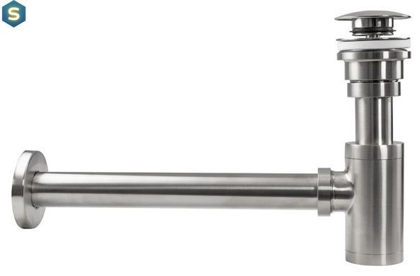 Сифон для раковины Rea nickel brushed универсальный + click-clack REA-A4400, Зеленый матовый