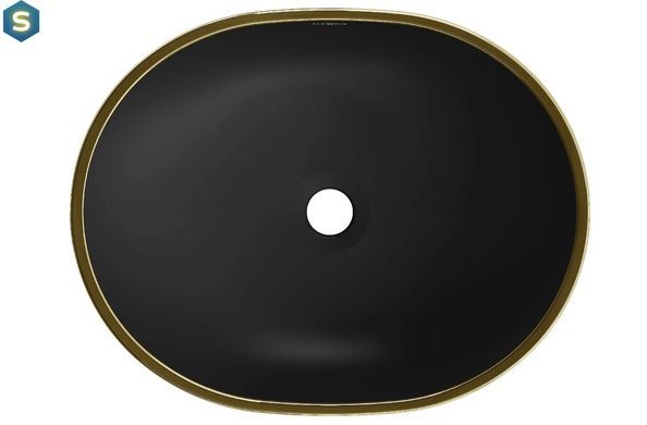 Умывальник Mexen Viki black matt diamond gold накладной MEX-21054879, Золотой