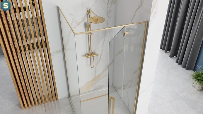 Душова кабіна Rea Fargo 90x90 gold REA-K4903, Золотий, Універсальна, прозорий