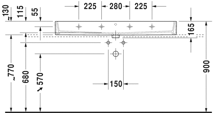 Умивальник Duravit Vero 120x47 2350120027, Білий