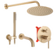 Душова система прихованого монтажу Rea Lungo + Box з виливом brushed gold REA-P6609, Золотий