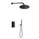 Душевая система Kohlman Experience 25 black с термостатом + BOX скрытого монтажа KPL-QW432EBR25, Черный матовый
