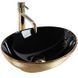 Умивальник Rea Sofia brushed gold black накладний REA-U3310, Золотий