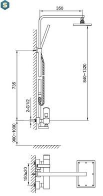 Душова система Kohlman Foxal chrome QW276F, Хром
