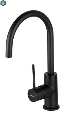 Змішувач для кухні Corsan Lugo black mat з рухомим носиком CMB7522BL, Черный матовый