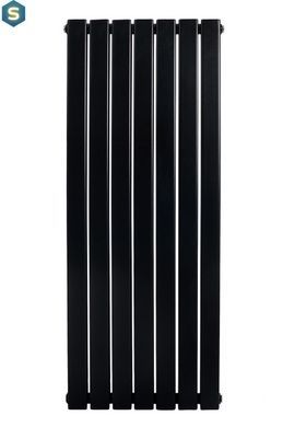 Вертикальный дизайнерский радиатор отопления Arttidesign Livorno II 7/1400/476/50 чорний матовий, Черный матовый