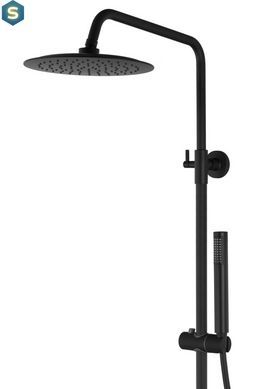 Душевая система Corsan Lugo black matt с изливом CMN01MBLW, Черный матовый