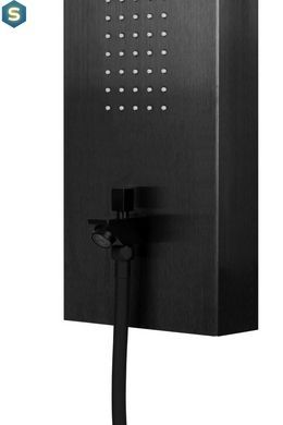 Душова панель Corsan Tugela black з виливом S029MBLW, Черный матовый
