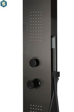 Душова панель Corsan Tugela black з виливом S029MBLW, Черный матовый
