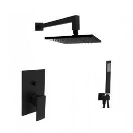 Душова система прихованого монтажу Paffoni Shower на 2 споживача з верхнім душем 200x200 мм black matt KITEL015NO/M, Черный матовый