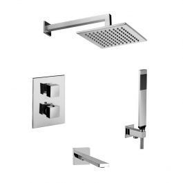 Душова система Paffoni Shower з термостатом та виливом 300x300 мм chrome KITLEQ519CR300, Хром
