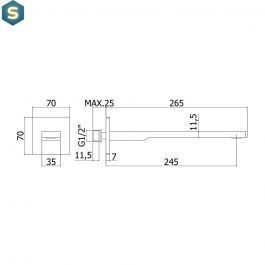 Вилив Paffoni 24,5 см black matt ZBOC122NO, Черный матовый