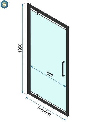 Душевая кабина Rea Rapid Swing 90x90 black пристенная REA-KPL-009953, Черный матовый, Универсальная, прозрачный, черный матовый