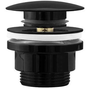 Донный клапан для раковины Rea click-clack black glossy универсальный REA-A4100, Черный матовый