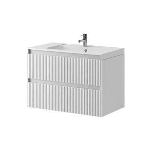 Тумба подвесная Koller Pool Line 800 с умывальником белый матовый LN0789WHITE, Белый матовый