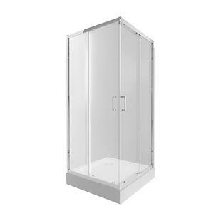 Душова кабіна Qtap Taurus CRM1011SC6 Clear 100х100 см + піддон Qtap Tern 301112, Хром, Універсальна, хром, мелкий (до 20 см)