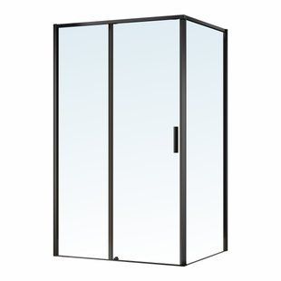 Душевая кабина прямоугольная Imprese Osser 120x80 раздвижная прозрачное стекло без поддона black matt s6400601TR, Черный матовый, черный матовый