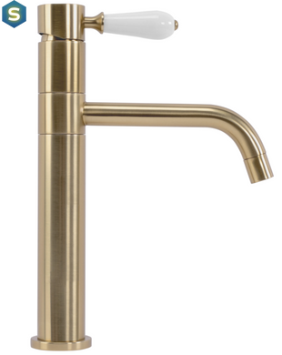 Змішувач для умивальника Rea Serra brushed gold низький REA-B1144, Золотий