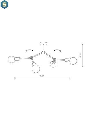Люстра Nowodvorski 9140 Twig E27 4x60W IP20 Bl
