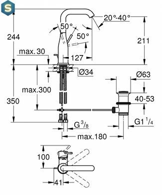 Змішувач для умивальника Grohe Essence New 32628001