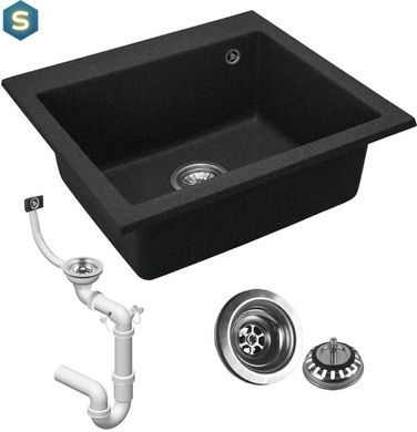 Гранітна кухонна мийка Rea West XL black matt ZLE-00136, Черный матовый
