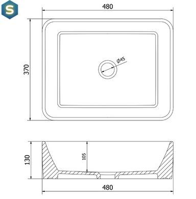 Умывальник Mexen Catia white gold Edge накладной MEX-21314805, Золотой