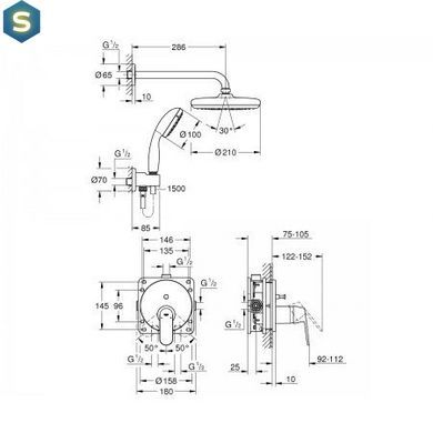 Душова система Grohe EUROSMART COSMOPOLITAN 25219001