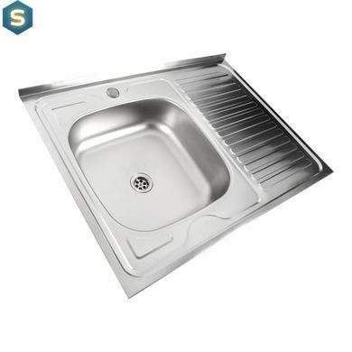 Кухонна мийка з нержавіючої сталі Platinum сатин 8060 L (0.5/160 мм), Satin