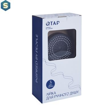 Ручной душ Qtap Rucni D 130 мм круглый QTRUC125BLM45951 Black matt, Черный матовый