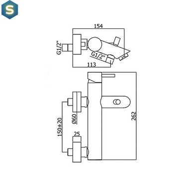 Змішувач для ванни Paffoni Light LIG 023 NO, Черный матовый