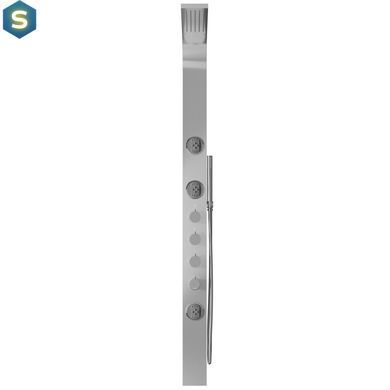 Душевая панель Corsan Snake inox с термостатом S002TSL, Нержавеющая сталь