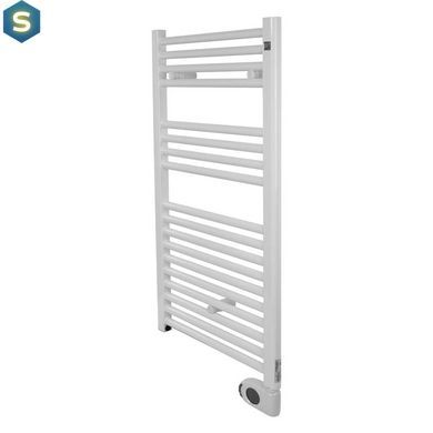 Полотенцесушитель электрический Zehnder Aura 906 x 500 мм белый 500 Вт с проводом (PBEZ-090-50-MQ-SC), Белый, Правое, Электронный
