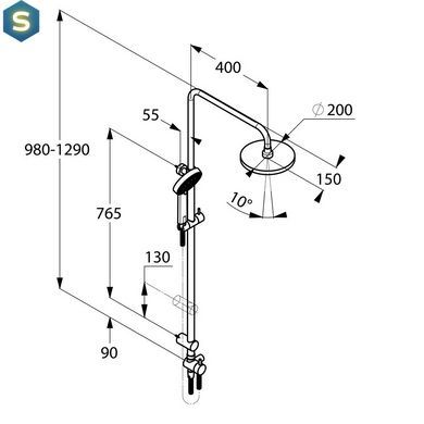 Душевая система Kludi Dual Shower System A-QAs без смесителя 6609105-00