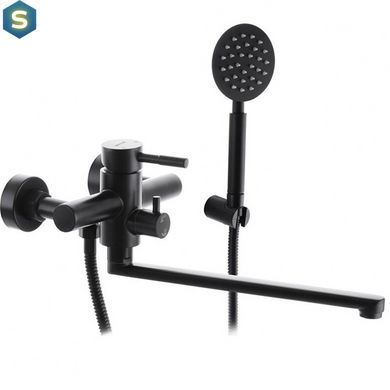 Змішувач для ванни Wezer EKO7A-01-BLACK, нержавіюча сталь, чорний, Черный матовый