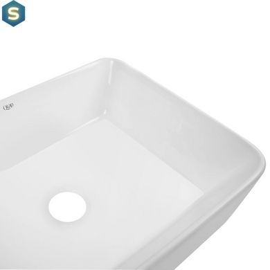 Умывальник Qtap Tern накладной прямоугольный 475х370х140 мм White + донный клапан PU02, Белый
