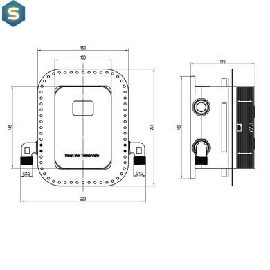 Душевая система скрытого монтажа Topaz Odiss To 08117-L03-Termostat Smart box, Хром