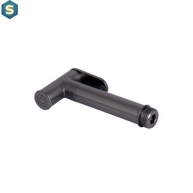 Набор гигиенического душа скрытого монтажа Qtap Slavonice округлый QTSLA262GMB45916 Gunmetal Black PVD, Шлифованный черный хром