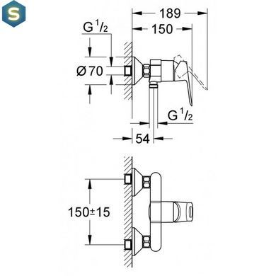 Змішувач для душу Grohe Bau Loop 23340000