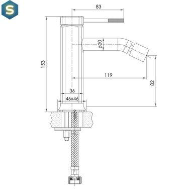 Змішувач для біде Imprese Brenta ZMK091908070 графітовий хром