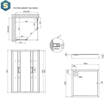 Душова кабіна Qtap Taurus CRM1011SC6 Clear 100х100 см + піддон Qtap Tern 301112, Хром, Універсальна, хром, мелкий (до 20 см)