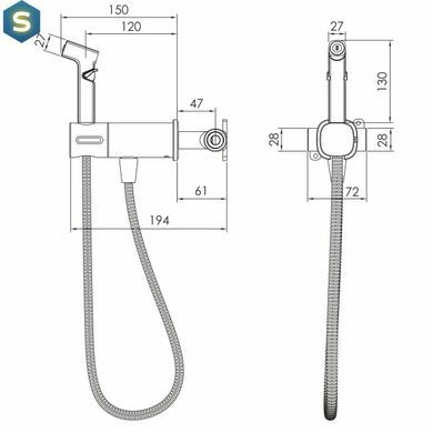 Набір прихованого монтажу гігієнічного душу Imprese Bilovec black matt f03900910AA, Черный матовый
