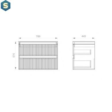 Тумба підвісна Koller Pool Line 800 з умивальником білий матовий LN0789WHITE, Белый матовый